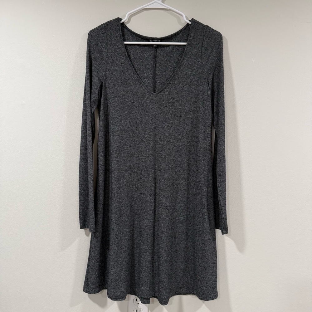 Express Charcoal Long Sleeve Dress Size Small EUC